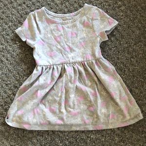 Toddler Girls' Knit Short Sleeve Dress - Cat & Jack Gray 18 mos